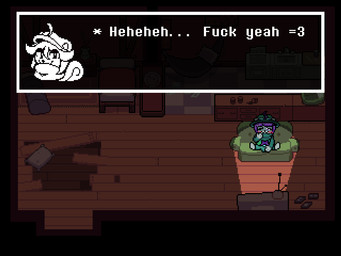 alternate_universe anthro blush blush_lines clothed clothing dialogue dialogue_box erection erection_under_clothing female fur grey_body grey_fur gynomorph hair intersex masturbation masturbation_through_clothing profanity purple_hair smile solo tail text paka_mzuri mythology undertale undertale_(series) undertale_yellow mooch_(undertale_yellow) humanoid mammal mythological_creature rodent sciurid tree_squirrel 4:3 colored digital_media_(artwork) english_text