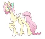 accessory blue_eyes blush blush_lines bow_ribbon cutie_mark feathers female feral freckles fur fur_markings hair hair_accessory hair_bow hair_ribbon hooves leg_wings markings pink_hair pink_tail redesign ribbons solo tail tied_hair unusual_wing_placement wavy_hair white_body white_feathers wings yellow_body vedacia friendship_is_magic hasbro my_little_pony mythology fluttershy_(mlp) equid equine horse mammal mythological_creature mythological_equine pegasus pony colored sketch