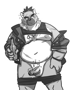 anthro balls belly blush bottomwear clothed clothing drunk erection foreskin genitals humanoid_genitalia humanoid_penis male moobs nipples overweight overweight_anthro overweight_male partially_retracted_foreskin penis scar shirt shorts simple_background solo substance_intoxication tank_top topwear white_background kamudragon lifewonders tokyo_afterschool_summoners yasuyori_(tas) canid canine canis domestic_dog mammal 2021 absurd_res hi_res monochrome