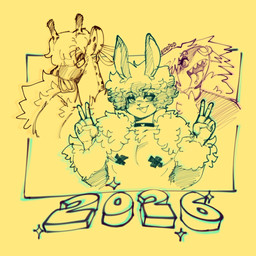 anthro choker ear_piercing facial_piercing female femboy group hair holidays jewelry male male/female messy_hair necklace nose_piercing pasties piercing trio eldiipiid new_year harry_gray_(eldiipiid) fish giraffe giraffid lagomorph leporid mammal marine rabbit shark 1:1 2025 hi_res