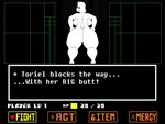2023 4:3 absurd_res anthro big_breasts big_butt black_eyes blush boss_monster_(undertale) bovid breasts butt caprine digital_media_(artwork) english_text female fur gameplay_mechanics goat gui hands_on_hips health_bar heart_symbol hi_res looking_at_viewer looking_back mammal melomor nude short_tail solo standing tail text text_box thick_thighs toriel undertale undertale_(series) white_body white_ears white_fur white_tail