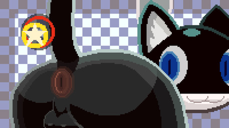 animal_ears anthro anus ass_clapping backsack balls big_anus big_butt black_body black_fur blue_eyes bouncing_balls bouncing_butt bouncing_penis butt butt_jiggle cat_tail curvy_figure dipstick_tail doggystyle femboy from_behind_position fur gameplay_mechanics genitals huge_butt jiggling looking_at_viewer looking_back male markings mask nude nude_male open_anus penis pixelated presenting presenting_hindquarters puffy_anus raised_tail rear_view sex shaking_butt small_balls small_penis smile solo tail tail_anus tail_markings twerking white_body white_fur wide_hips dulone atlus megami_tensei persona_(series) persona_5 sega morgana_(persona) domestic_cat felid feline felis mammal tuxedo_cat 2022 2023 2024 2d_animation animated digital_media_(artwork) high_framerate loop pixel_(artwork) pixel_animation