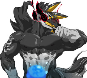 2_horns 5_fingers abs anthro anthrofied arms_bent black_nose black_sclera blush claws convenient_censorship fangs finger_claws fingers gloves_(marking) grey_body grey_tail head_turned horn humanoid_hands looking_at_viewer male male_anthro markings multicolored_body multicolored_tail muscular muscular_anthro muscular_male nipples nude_anthro nude_male open_mouth open_smile orb pupils simple_background smile smiling_at_viewer snout solo standing tail teeth two_tone_tail white_background yellow_eyes yellow_fangs yellow_inner_ear yellow_teeth pitania4 maplestory nexon hundun_(maplestory) canid canine canis mammal wolf 2022 digital_drawing_(artwork) digital_media_(artwork) half-length_portrait hi_res portrait shaded