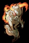 black_background black_nose claws female feral fur markings paws quadruped red_markings simple_background solo white_body white_fur hecatta capcom clover_studio okami_(capcom) amaterasu_(okami) canid canine canis deity mammal wolf 2020 hi_res