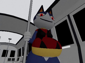 anthro belly belly_jiggle big_belly checkered grabbing_pole holding_pole inside_train jiggling low-angle_view male moob_jiggle moobs moving_vehicle seductive shaking smug_face solo standing train vehicle colonthreeguy sound_warning animal_crossing nintendo rover_(animal_crossing) domestic_cat felid feline felis mammal 3d_(artwork) 3d_animation 4:3 animated digital_media_(artwork) short_playtime sound