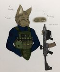 anthro grenade_launcher gun m203 male mercenary military ranged_weapon rifle sig_mcx soldier solo warrior weapon zzinhimsum lucas_ajack canid canine canis coyote mammal absurd_res hi_res