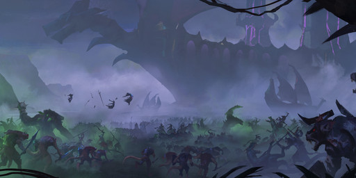 ambiguous_gender anthro armor battlefield boat bottomwear clothing dagger detailed_background feral fight flying fog glowing glowing_eyes group holding_melee_weapon holding_object holding_polearm holding_spear holding_weapon male melee_weapon outside pants plant polearm riding rock running sharp_teeth size_difference spear standing tail teeth text tree vehicle water watercraft weapon sebastian_horoszko total_war:_warhammer warhammer_(franchise) dinosaur human mammal prehistoric_species reptile rodent scalie skaven 2019 absurd_res digital_media_(artwork) english_text hi_res official_art