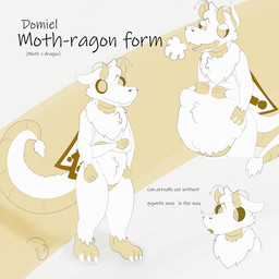 4_arms abdominal_bulge ambiguous_gender ambiguous_prey anthro anthro_pred belly big_belly burping claws crossed_arms duo ears_down fur hand_on_belly hand_on_own_belly horn insect_wings lepidopteran_wings looking_at_viewer male male_pred multi_arm multi_limb narrowed_eyes open_mouth oral_vore pivoted_ears scales simple_background smile standing tail tan_background tan_body tan_eyes tan_scales text unseen_prey vore white_background white_body white_fur wings domiel mythology domiel_(character) arthropod dragon hybrid insect lepidopteran moth mythological_creature mythological_scalie scalie 1:1 character_name english_text hi_res model_sheet