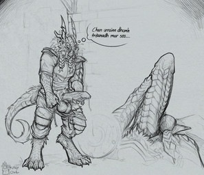 annoyed anthro armor armor_plates aroused backsack balls big_balls big_penis bodily_fluids bottomwear bottomwear_down claws close-up clothed clothing cum digitigrade erection finger_claws fur genital_fluids genitals holding_penis horn in_heat leaking leaking_cum leaking_penis leaking_precum male masturbation pants pants_down partially_clothed penile penile_masturbation penis precum ridged_horn ridged_penis rubbing rubbing_penis scales scaly_tail shield solo tail text toe_claws ventral_scales kingowl mythology king_alfheir_(king-owl) avian bird dragon furred_dragon furred_scalie hybrid mythological_creature mythological_scalie owl scalie english_text hi_res translated