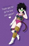 blush breasts clothed clothing female heart_symbol looking_at_viewer open_mouth purple_background simple_background solo tail text furipa93 dragon_ball fasha animal_humanoid humanoid mammal mammal_humanoid monkey_humanoid primate primate_humanoid saiyan tailed_humanoid 2014 english_text hi_res