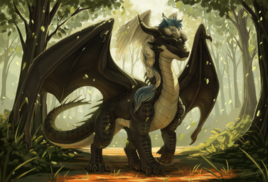 all_fours black_body black_scales blue_body blue_fur blue_tail duo feral forest forest_background fur happy horn larger_male male male/male plant raised_wings scales size_difference sleeping smaller_male spikes spread_wings tail tired tree white_body white_fur white_scales wings darkforestt european_mythology mythology kai_(truthspeaker) winter_(truthspeaker) dragon furred_dragon furred_scalie mythological_creature mythological_scalie scalie western_dragon hi_res