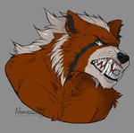 angry anthro male snarling socialist_teeth solo nemesisilit nafeon bear mammal werecreature wereursid absurd_res bust_portrait hi_res portrait