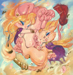 4_toes accessory antennae_(anatomy) anthro anus blonde_hair blush bodily_fluids bow_ribbon bracelet butt claws cloak clothing collar cum cum_in_mouth cum_inside cum_on_chest digitigrade dripping_vulva duo ear_piercing ear_ring ejaculation eyes_closed fangs feet female furgonomics genital_fluids genitals hair hand_on_penis insect_wings jewelry legs_up male masturbation midair nude nude_anthro nude_female nude_male outside pawpads paws penis piercing pink_anus pink_pawpads pink_paws pink_vulva raised_paw ring_piercing sky smile sweat tail tail_accessory teeth toe_claws toes tongue tongue_out vaginal_fluids vulva wings nihilochannel flummery mammal mouse murid murine rodent digital_media_(artwork) digital_painting_(artwork) hi_res painting_(artwork)
