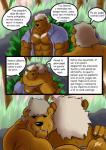 anthro blood bodily_fluids brown_body brown_fur clothing dialogue duo fur hair hug male muscular muscular_anthro muscular_male nipples outside pecs speech_bubble text yasser bongo_(dad) kyllo_(son) bear mammal comic hi_res spanish_text translated father_(lore) father_and_child_(lore) father_and_son_(lore) parent_(lore) parent_and_child_(lore) parent_and_son_(lore) son_(lore)