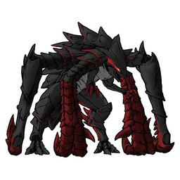 8_limbs female femuto feral glowing glowing_eyes plated_scales red_body red_eyes red_scales scales solo teeth lirimac godzilla_(series) monsterverse toho kaiju muto_(godzilla)