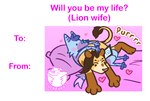 cuddling female holidays humor male silly size_difference valentine's_day_card luckfoxo33 valentine's_day tolng canid canine felid fox lion mammal pantherine hi_res meme trans_(lore) trans_man_(lore) trans_woman_(lore)