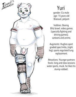 adolescent amputee anthro balls biped claws disability eyebrows fingers flaccid foreskin genitals humanoid_genitalia humanoid_penis male male_anthro penis prosthetic prosthetic_leg prosthetic_limb solo stated_age stated_bisexuality stated_sexuality stated_young text unretracted_foreskin young young_anthro young_male raineshadowpaw yuri_(raineshadowpaw) bear mammal polar_bear ursine absurd_res english_text hi_res