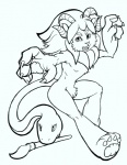 anthro brush living_tail male nude paintbrush snake_tail solo tail unusual_anatomy unusual_tail chizi european_mythology greek_mythology mythology chimera mythological_chimera mythological_creature reptile scalie snake black_and_white hi_res line_art monochrome