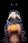 anthro big_breasts breasts cropped_jacket curvy_figure disembodied_hand female hair hair_over_eye hand_on_arm hand_on_head hand_on_neck hand_on_shoulder hourglass_figure solo hiverdose last_fables eni_siverets_(last_fables) hare lagomorph leporid mammal hi_res