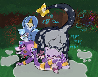 anal anal_penetration balls blue_body blue_fur blush bodily_fluids butt cum cum_drip cum_in_ass cum_in_ear cum_in_mouth cum_inside cum_on_balls cum_on_body cum_on_butt cum_on_face cum_on_penis cum_on_self dripping duo ejaculation erection excessive_cum excessive_genital_fluids female_symbol feral fur gender_symbol genital_fluids genitals green_check_mark heart_symbol hypnosis male male/male male_penetrated male_penetrating male_symbol male_symbol_penetration markings mind_control nude open_mouth orgasm orientation_play penetration penile penis plap sex smile straight_to_gay stripes sweat sweaty_butt symbol tail tail_markings text tongue yellow_eyes epicfurryname nintendo pokemon eric_(epicfurryname) eeveelution espeon generation_1_pokemon generation_2_pokemon generation_4_pokemon hybrid mammal pokemon_(species) shinx umbreon digital_media_(artwork) english_text hi_res