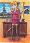 anthro blonde_hair blue_eyelids blue_eyes bottomwear breasts clothing computer curtains_open desk eiffel_tower electronics europe female footwear france french_flag french_girl furniture glasses_in_mouth hair laptop legwear medium_breasts montstmichel mouse_tail open_mouth paris pink_bottomwear pink_clothing pink_shirt pink_skirt pink_topwear pose poster secretary_outfit sexy_eyes shirt shoes skirt solo table tan_body tights tightsuit tongue topwear toureiffel wall_(structure) white_body window wood wood_furniture leptitsuisse1912_(lepetithelvete) geronimo_stilton_(series) thea_sisters colette_(thea_sisters) mammal mouse murid murine rat rodent acrylic_painting_(artwork) colored_pencil_(artwork) hi_res mixed_media painting_(artwork) pinup traditional_media_(artwork)