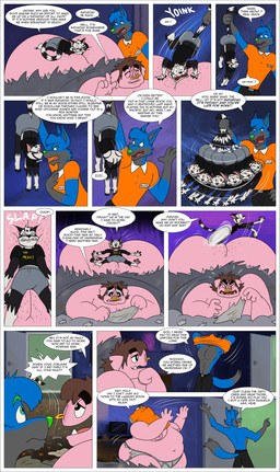 abs anthro areola bed bedding big_butt big_moobs big_nipples blanket blue_body blue_fur body_hair boxers_(clothing) brown_hair butt butt_hair clothed clothed_anthro clothed_male clothing collared_shirt dialogue dress_shirt eyebrows facial_piercing fangs fully_clothed fully_clothed_anthro fully_clothed_male fur furniture gloves_(marking) green_eyebrows green_nose grey_body grey_chest grey_fur grey_pecs group hair huge_butt huge_moobs huge_nipples hyper hyper_butt lazy male markings moobs morbidly_obese morbidly_obese_anthro morbidly_obese_male muscular muscular_anthro muscular_male nipples nose_piercing nose_ring obese obese_anthro obese_male orange_dress_shirt overweight overweight_anthro overweight_male partially_clothed partially_clothed_anthro partially_clothed_male piercing pink_areola pink_body pink_nipples ring_piercing running shaking shirt sleeping slob speech_bubble striped_body striped_fur striped_markings striped_tail stripes t-shirt tail tail_markings teeth text topless topless_anthro topless_male topwear torn_clothing torn_underwear trio underbite underwear waking_up nabb-kun smallfryspy duncan_(nabb-kun) miles_mcwolf nabb_(nabb-kun) canid canine canis domestic_cat domestic_pig felid feline felis hybrid mammal procyonid raccoon suid suine sus_(pig) wolf 2026 absurd_res comic english_text hi_res multiple_scenes