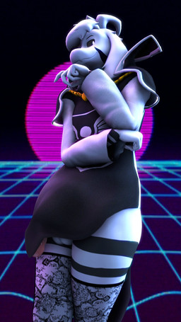 balls bulge clothed clothing femboy genitals male penis robe solo synthwave thick_thighs billynr darkflash23 undertale undertale_(series) asriel_dreemurr_(god_form) boss_monster_(undertale) bovid caprine goat mammal 2021 3d_(artwork) 9:16 digital_media_(artwork) hi_res