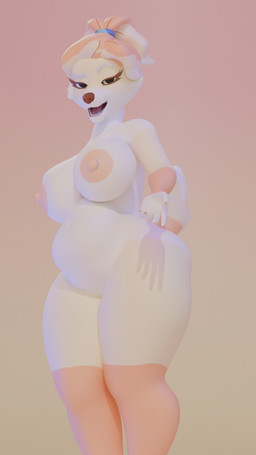 accessory anthro bedroom_eyes belly belly_overhang big_breasts breasts female fur gradient_background hair hair_accessory hairband looking_at_viewer narrowed_eyes navel nipples nude orange_body orange_fur seductive simple_background solo tail thick_thighs wide_hips fharen bluey_(series) frisky_(bluey) bird_dog canid canine canis cocker_spaniel domestic_dog english_cocker_spaniel hunting_dog mammal spaniel 3d_(artwork) 4k 9:16 absurd_res digital_media_(artwork) hi_res