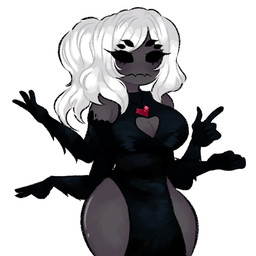 4_arms 6_eyes bare_arms big_breasts breasts cleavage_cutout clothed clothing curvy_figure cutout female female_focus frown hair huge_hips huge_thighs multi_arm multi_eye multi_limb pelvic_curtain small_waist thick_thighs white_hair wide_hips zamzipperart silkvia arachnid arthropod spider 1:1 hi_res