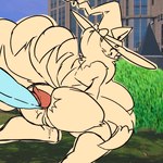 1:1 anthro big_breasts big_butt big_penis breasts butt duo female generation_1_pokemon genitals male male/female ninetales nintendo penetration penis pokemon pokemon_(species) pussy shallow_penetration sixth_quadratus surprise surprise_buttsex thick_thighs