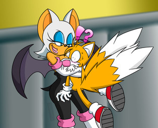 2_tails age_difference anthro bedroom_eyes between_breasts blue_eyeshadow bodily_fluids bodysuit breast_squish breasts clothing drip_effect duo element_drop_shadow eyeshadow face_between_breasts face_in_breasts female fur gloves hair handwear head_between_breasts heart_font heart_symbol holding_another interrobang larger_female lipstick makeup male multi_tail narrowed_eyes older_female orange_body orange_fur seductive shocked shota size_difference skinsuit smaller_male squish sweat tail thick_thighs thin_calves thin_legs thin_thighs tight_clothing white_body white_clothing white_fur white_gloves white_hair white_handwear wide_hips wings young younger_male jalonso980 sega sonic_the_hedgehog_(series) miles_prower rouge_the_bat bat canid canine fox mammal 2022 digital_drawing_(artwork) digital_media_(artwork) hi_res