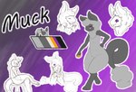 ambiguous_gender anthro crossed_legs fangs fur grey_body grey_fur long_tail multicolored_body multicolored_fur orange_pawpads paw_pose pawpads pose purple_eyes smile solo tail tail_fluff teeth tongue tongue_out two_tone_body two_tone_fur wool_(fur) 3w!7 thelonearch the_nature_of_predators muck_(3w!7) venlil_(the_nature_of_predators) absurd_res flat_colors hi_res model_sheet sketch