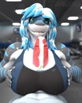 5_fingers anthro athletic_wear big_breasts big_penis biped black_body blue_eyes blue_hair blue_markings blue_stripes blurred_background bodily_fluids bra breast_play breasts clothed clothed_anthro clothed_female clothing countershade_face countershade_torso countershading cum cum_between_breasts cum_on_penis duo erection female female_anthro female_focus fingers first_person_view genital_fluids genitals grey_body gym hair humanoid_genitalia humanoid_penis inside looking_at_viewer male male/female male_pov markings multicolored_body multicolored_hair penis sex smile solo_focus sports_bra striped_body striped_markings stripes teeth titfuck titfuck_under_clothes two_tone_body two_tone_hair underwear white_body white_countershading white_hair that1furrydude1 warfare_machine nika_sharkeh warfare_nika fish marine shark 2024 3d_(artwork) digital_media_(artwork) hi_res