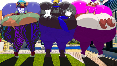 alternate_color anthro barely_contained big_breasts big_butt bottomwear breast_grab breasts butt butt_grab clothed clothing denim denim_bottomwear denim_clothing female group hair hand_on_breast hand_on_butt hat headgear headwear huge_breasts huge_butt hyper hyper_breasts hyper_butt jeans licking licking_lips licking_own_lips looking_at_viewer looking_back makeup mall muscular outside pants photo_background rear_view shirt tail tank_top tight_clothing tongue tongue_out topwear torn_bottomwear torn_clothing torn_pants trio wide_hips infernums forbidden_pants never_goon nintendo pokemon floatzel generation_4_pokemon pokemon_(species) shiny_pokemon weavile 2025 colored colored_sketch digital_media_(artwork) hi_res photo_manipulation photography_(artwork) shaded sketch