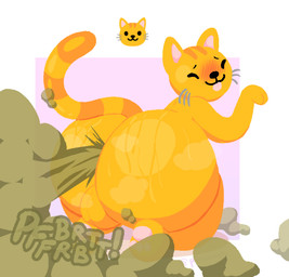 anthro backsack balls big_balls big_butt biped blush blush_lines bodily_fluids butt emoji eyes_closed fart fart_cloud fart_fetish feet genitals green_fart_cloud kneeling looking_at_viewer looking_back male markings musk musky_butt paw_pose pawpads paws pose raised_tail rear_view simple_background smile solo sound_effects striped_markings striped_tail stripes sweat sweaty_butt tail tail_markings tongue tongue_out vowelless vowelless_sound_effect whiskers pincoosh cat_emoji domestic_cat felid feline felis mammal digital_media_(artwork) hi_res signature