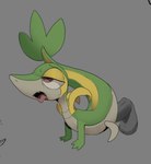 all_fours ambiguous_gender breath disembodied_penis duo enjoying genitals half-closed_eyes lifted male narrowed_eyes open_mouth panting penis solo_focus tongue tongue_out zyrusfluf nintendo pokemon generation_5_pokemon pokemon_(species) snivy colored sketch