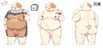 anthro balls belly blush breasts butt clothed clothing flaccid foreskin fur genitals kemono male moobs navel nipples nude overweight overweight_anthro overweight_male penis rear_view simple_background solo tail eat_sui st_storynode canid canine canis domestic_dog mammal absurd_res hi_res