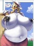 anthro belly big_belly big_breasts big_butt bodily_fluids bovid bovine breasts butt butt_from_the_front cattle clothed clothing daisy_(furel) deep_navel dialogue digital_media_(artwork) english_text engrish female hair hi_res horn huge_belly huge_breasts hyper hyper_belly hyper_breasts lactating looking_at_viewer mammal milk navel nipple_fetish nipple_penetration nipple_play nipple_plugs nipples obese obese_anthro obese_female opqhlak overweight overweight_anthro overweight_female penetration plug_(sex_toy) pregnant sex_toy small_head solo text thick_thighs venus_figure wide_hips