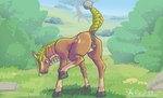 animal_genitalia blue_eyes butt female feral genitals one_eye_closed pussy quadruped raised_tail solo tail wink equid equine horse mammal absurd_res hi_res