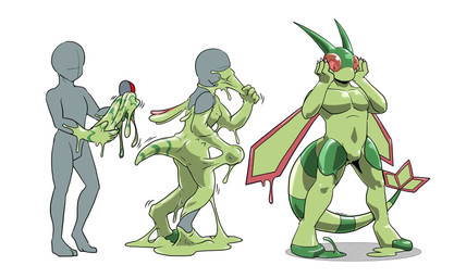 anthro basic_sequence bulge featureless_crotch glistening goo_transformation latex linear_sequence liquid_latex male markings multicolored_tail muscular muscular_anthro muscular_male nude simple_background solo standing striped_markings striped_tail stripes tail tail_markings three_frame_sequence transformation transformation_sequence white_background lizardman_(artist) nintendo pokemon flygon generation_3_pokemon mammal pokemon_(species) symbiote digital_drawing_(artwork) digital_media_(artwork) hi_res