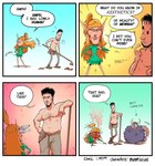 beard dialogue facial_hair female group male nipples style_emulation text trio veiny_eye sirartwork elf_comic dwarf_(merrivius) elf_(merrivius) human_(merrivius) dwarf elf human humanoid mammal absurd_res comic english_text hi_res
