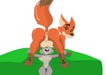 anthro anus balls balls_on_face big_balls breasts female genitals huge_balls male male/female smile jrxt disney zootopia judy_hopps nick_wilde canid canine fox lagomorph leporid mammal rabbit hi_res