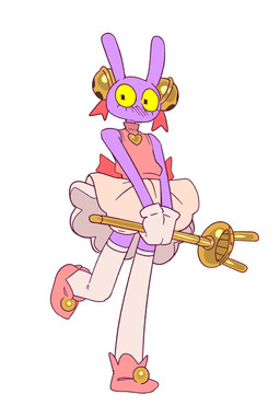 anthro bell black_eyes clothed clothed_anthro clothed_male clothing cosplay crossdressing crossover_cosplay eyelashes footwear fur gloves gold_(metal) gold_jewelry gold_necklace handwear heart_necklace holding_object holding_staff jewelry jingle_bell legwear male male_anthro necklace on_one_leg pink_clothing pink_footwear pink_shirt pink_shoes pink_topwear purple_body purple_ears purple_fur shirt shoes simple_background solo staff standing thigh_highs topwear white_background white_clothing white_gloves white_handwear white_legwear white_shirt white_thigh_highs white_topwear wide_eyed yellow_sclera combos-n-doodles glitch_productions the_amazing_digital_circus undertale_(series) jax_(tadc) mew_mew_(undertale) lagomorph leporid mammal rabbit 2026 crossover hi_res