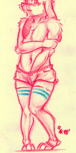 anthro blush bottomwear clothing covering covering_self feet femboy floppy_ears footwear fur legwear male pose short shorts shy socks solo marumytami stories_of_the_few engie_(liebro) hare lagomorph leporid mammal 2018 hi_res traditional_media_(artwork)