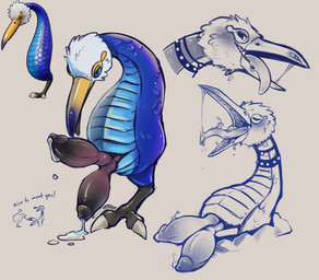 2_penises beak bodily_fluids choker cum feral genital_fluids genitals grey_background group jewelry male mouth_shot multi_genitalia multi_penis necklace open_beak open_mouth penis plant saliva saliva_string scales simple_background solo gravitysinning nintendo pikmin avian burrowing_snagret elemental_creature flora_fauna pikmin_(species) absurd_res hi_res reference_image