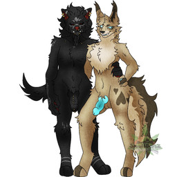 anthro apadravya arm_tattoo black_body black_fur black_penis blue_eyes blue_pawpads blue_penis blue_tongue bridge_piercing brown_body brown_fur brown_inner_ear buckteeth chest_tuft collarbone_piercing cross digitigrade duo ear_piercing facial_piercing facial_tattoo fangs fur genital_piercing genitals glans_piercing gold_piercing hand_on_another's_hip hand_on_butt hand_on_hip hand_on_own_hip heart_fur_pattern heart_symbol inverted_cross lip_piercing looking_at_viewer male markings neck_tuft nose_piercing nude nude_male pawpads penis penis_piercing piercing plantigrade red_eyes red_inner_ear red_pawpads satanic_symbol tattoo teeth tongue tuft skull_bunz_official jaxx_(huf13) skull_bunz canid canine canis hybrid mammal wolf 1:1 absurd_res hi_res watermark