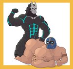 all_fours anthro arm_tattoo armor biceps body_hair bone duo flexing from_behind_position glowing headgear helmet male male/male mask nipples not_furry nude nude_male sex skull skull_mask tattoo baraboy epic_games gears_of_war kaiju_no._8 microsoft xbox_game_studios clayton_carmine kaiju_no_8 human humanoid kaiju mammal monster hi_res