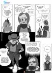 2018 anthro anthrofied applejack_(mlp) blush bodily_fluids clothing comic cowboy_hat dialogue dragon duo earth_pony ellipsis english_text equid equine eyes_closed female freckles friendship_is_magic hair hasbro hat headgear headwear hi_res horse looking_at_viewer looking_away male mammal my_little_pony mythological_creature mythological_scalie mythology open_mouth pia-sama pony ponytail pupils scalie slit_pupils speech_bubble spike_(mlp) sweat sweatdrop text tongue