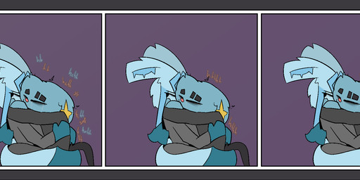 anthro blue_body bodily_fluids border clothed clothing comforting crying duo eyebrow_slit eyebrows fur grey_border hair holding_partner hug male purring shaking simple_background tail tears text tremble_spikes trembling gazaster nintendo pokemon gams_(gazaster) lex_(gazaster) canid canine eeveelution felid feline generation_4_pokemon glaceon mammal pokemon_(species) shinx 2025 comic digital_media_(artwork) english_text hi_res signature nonbinary_(lore)