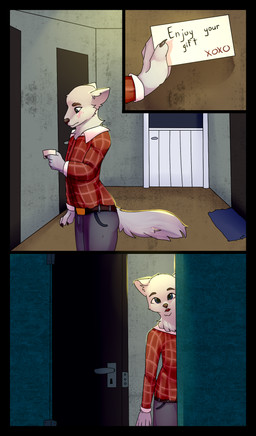 anthro black_border blush border male note conditional_dnp elvche canid canine canis mammal wolf 2018 comic digital_media_(artwork) hi_res